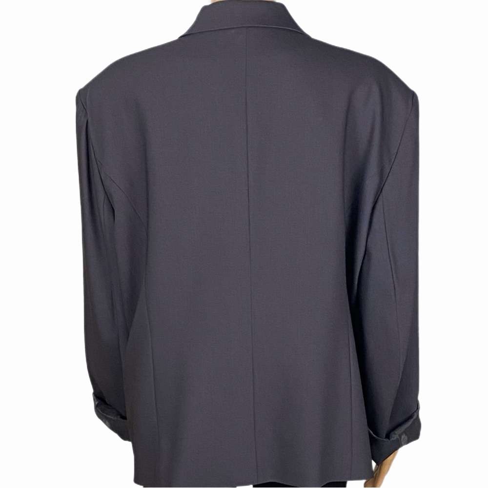 TALBOTS WOMAN dark grey wool 3-button blazer with front welt pockets Size 20W - Picture 8 of 13